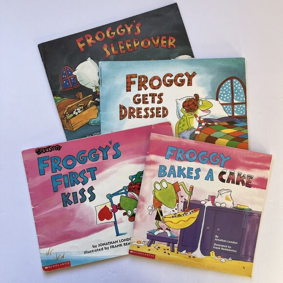 Froggy Childrens Books Set of 4 Paperback Sleepover Gets Dressed Bakes a Cake - Picture 1 of 13
